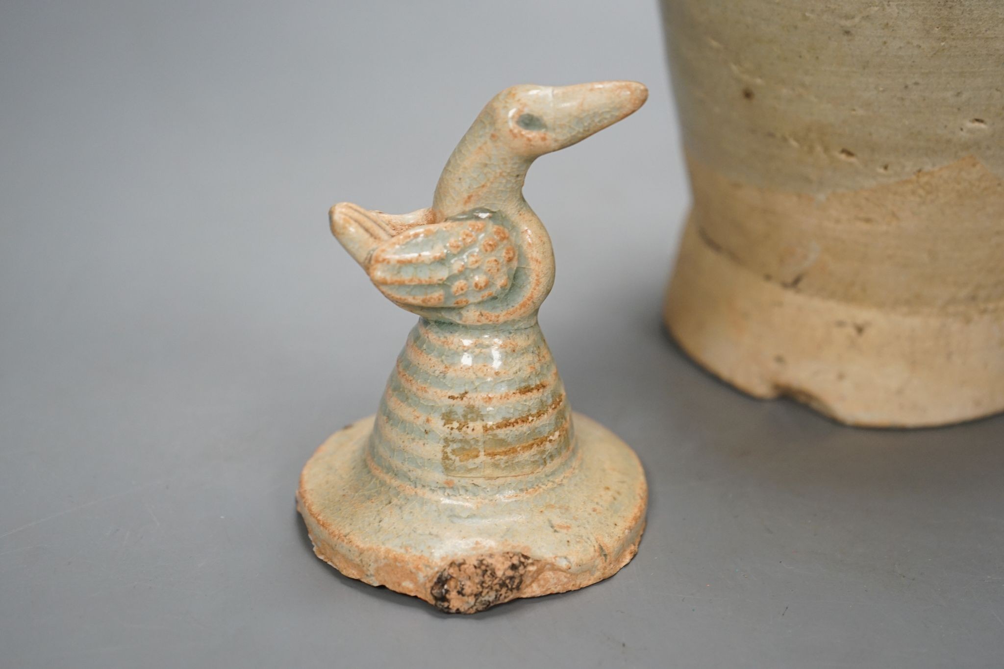 A Chinese Qingbai funerary jar and cover, Song Dynasty, 56cm